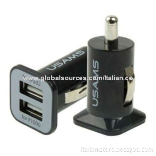 5V/2A Dual-USB Car Chargers for iPhone, iPad, iPod, OEM and ODM Orders Available